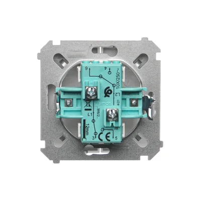 Łącznik schodowy podwójny (moduł) 10A 250V zaciski śrubowe satyna (metalik)