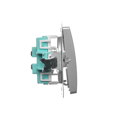 Łącznik schodowy podwójny (moduł) 10A 250V zaciski śrubowe satyna (metalik)