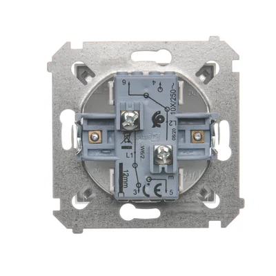 Łącznik schodowy podwójny (moduł) 10A 250V zaciski śrubowe srebrny (metalik)