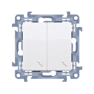 Łącznik schodowy podwójny z podświetleniem LED (moduł) 10AX 230V biały