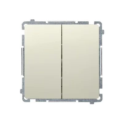Łącznik schodowy podwójny z podświetleniem (moduł) 10A 250V zaciski śrubowe beż