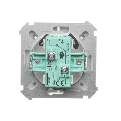 Łącznik schodowy podwójny z podświetleniem (moduł) 10A 250V zaciski śrubowe biały