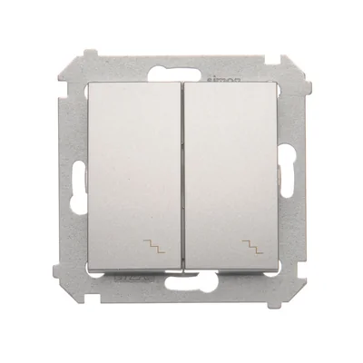 Łącznik schodowy podwójny z podświetleniem (moduł) 10A 250V zaciski śrubowe srebrny (metalik)