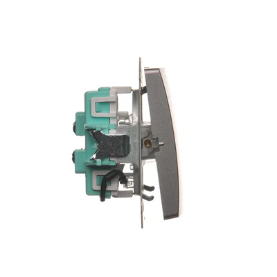 Łącznik schodowy podwójny z podświetleniem (moduł) 230V, inox metalik
