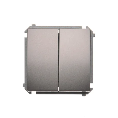 Łącznik schodowy podwójny z podświetleniem (moduł) 230V, inox metalik