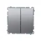 Łącznik schodowy podwójny z podświetleniem (moduł) 230V, inox metalik