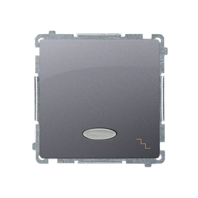 Łącznik schodowy z podświetleniem (moduł) 10A 250V zaciski śrubowe inox (metalik)