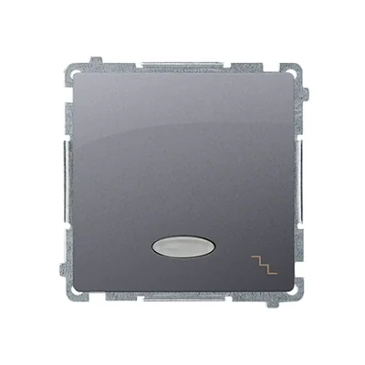 Łącznik schodowy z podświetleniem (moduł) 10A 250V zaciski śrubowe inox (metalik)