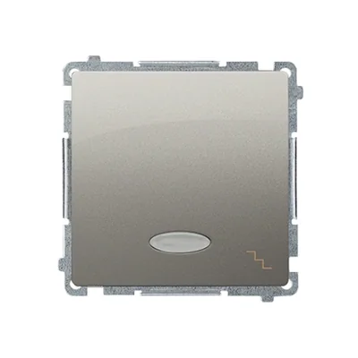 Łącznik schodowy z podświetleniem (moduł) 10A 250V zaciski śrubowe satyna (metalik)