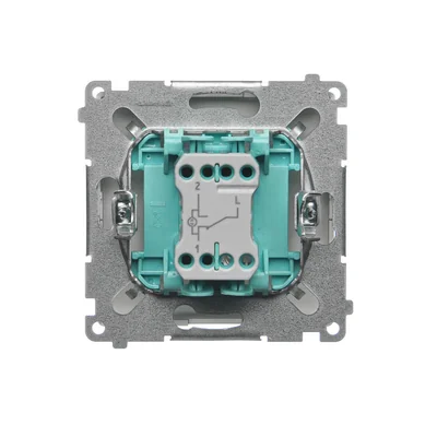Łącznik schodowy z podświetleniem (moduł) 10A 250V zaciski śrubowe satyna (metalik)