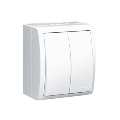 Łącznik świecznikowy bryzgoszczelny IP54 10A 250V zaciski śrubowe biały