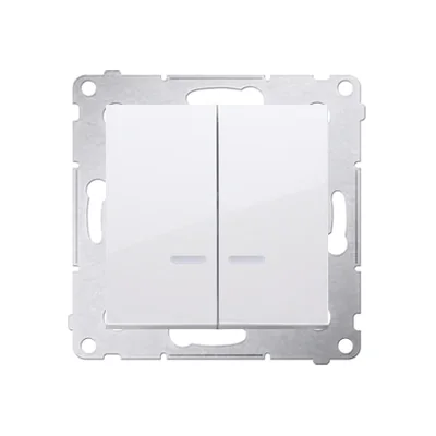 Łącznik świecznikowy z podświetleniem LED i do wersji (moduł) 230V, biały