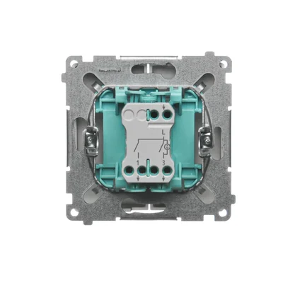 Łącznik świecznikowy z podświetleniem (moduł) 10A 250V zaciski śrubowe satyna (metalik)