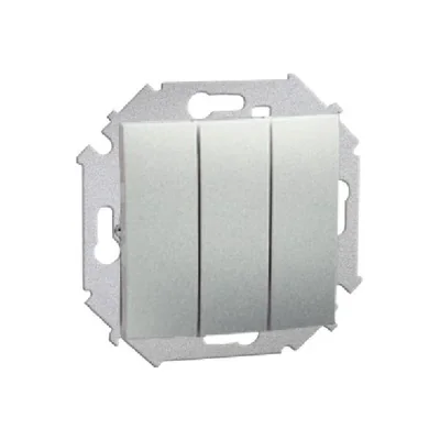 Łącznik trójobwodowy (moduł) 10A 250V zaciski śrubowe aluminium (metalik)