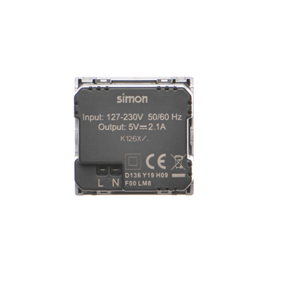 Ładowarka USB K45 2x USB 2.0 - A 5V DC 2,1A aluminium
