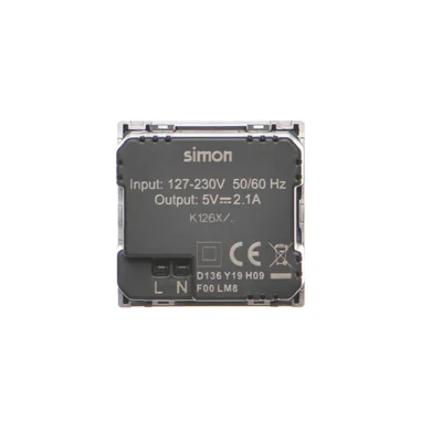 Ładowarka USB K45 2x USB 2.0 - A 5V DC 2,1A aluminium