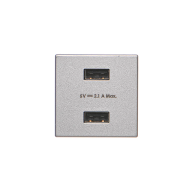 Ładowarka USB K45 2x USB 2.0 - A 5V DC 2,1A aluminium