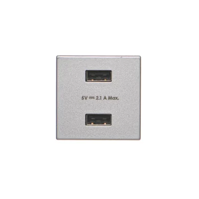Ładowarka USB K45 2x USB 2.0 - A 5V DC 2,1A aluminium