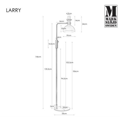 LARRY Lampa podłogowa czarna