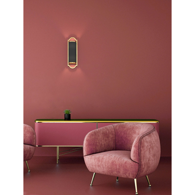 LIBERO PARETTE GOLD/NERO Lampa ścienna czarno-złota