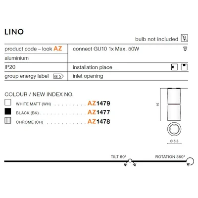 LINO Lampa sufitowa czarna