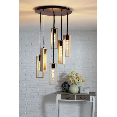 LITTLETON Lampa wisząca 50 cm brązowa