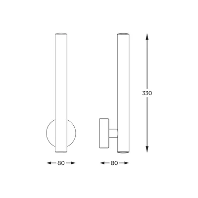 LOYA Lampa ścienna 2x5w led czarny mat
