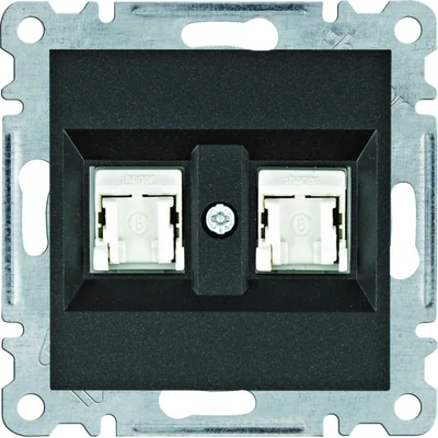 LUMINA Gniazdo komputerowe podwójne RJ45 kat.6 UTP czarne