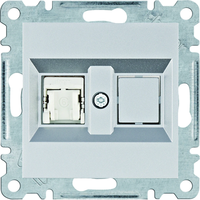 LUMINA Gniazdo komputerowe pojedyczne RJ45 kat.6 FTP srebrne