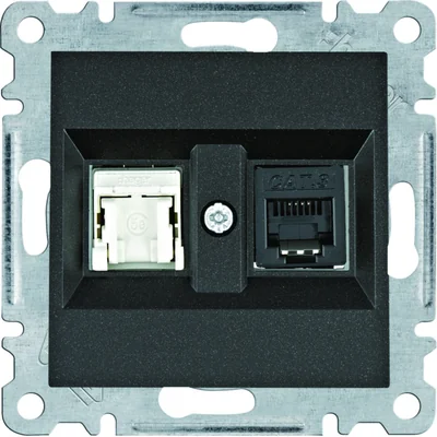 LUMINA Gniazdo RJ11/12 + RJ45 czarne