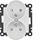 LUMINA Gniazdo zasilające z uziemieniem podwójne z przesłoną styków 16A/250VAC białe