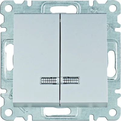 LUMINA Łącznik kontrolny z podświetleniem seryjny/świecznikowy srebrny