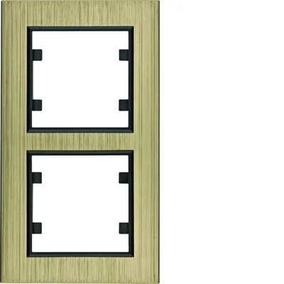 LUMINA PASSION Ramka 2-krotna pionowa aluminium mosiądz