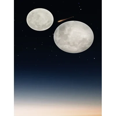 LUNAR Lampa sufitowa 60 cm księżyc z pilotem