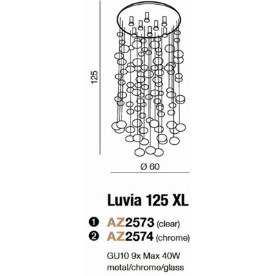LUVIA XL Lampa sufitowa chrom