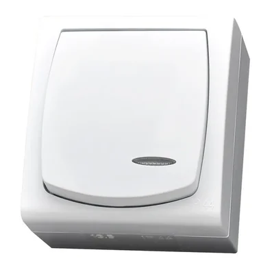 MADERA Łącznik jednobiegunowy z podświetleniem biały