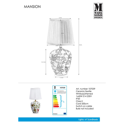 MANSION Lampa stołowa 32,5cm multikolor