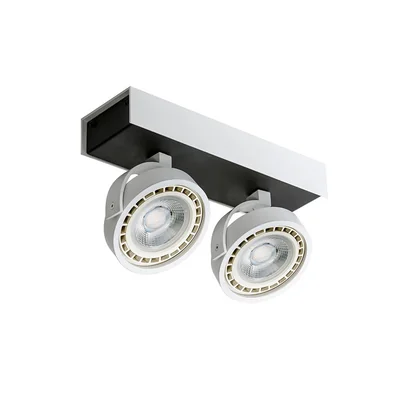 MAX 2 230V Lampa sufitowo-ścienna biało-czarna