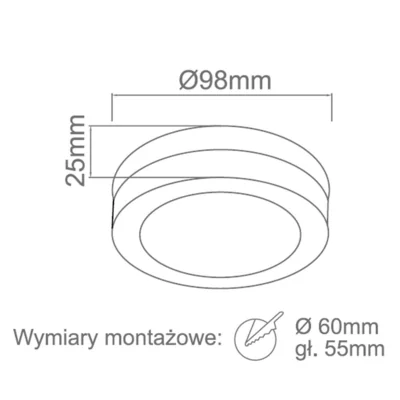Mini Orto Lampa sufitowa chrom