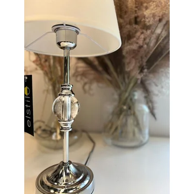 MONACO Lampa stołowa E27 IP20 chrom z białym abażurem