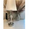 MONACO Lampa stołowa E27 IP20 chrom z białym abażurem