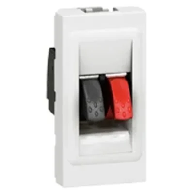 MOSAIC Gniazdo głośnikowe złącza 4 mm2 - 1 moduł BIAŁE