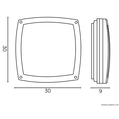 Nex Lampa zewnętrzna sufitowa czarna
