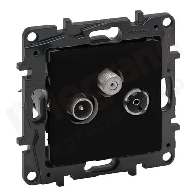 NILOE-STEP Gniazdo TV-RD-SAT przelotowe czarne