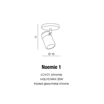 NOEMIE 1 Lampa sufitowo ścienna chrom