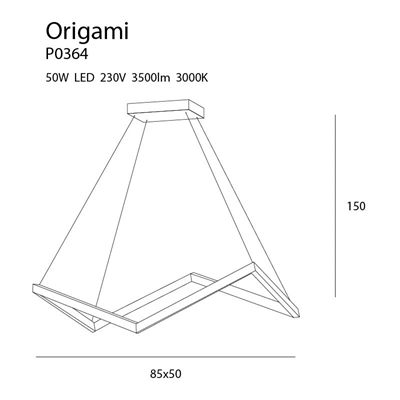 ORIGAMI Lampa wisząca 85cm biała