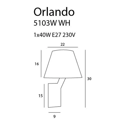 Orlando lampa ścienna biała nikiel