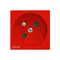 Ospel45 Gniazdo pojedyncze z uziemieniem DATA z przesłonami torów prądowych czerwony