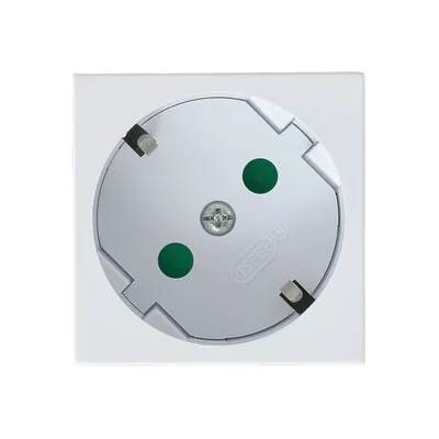 OSPEL45 Gniazdo pojedyncze z uziemieniem schuko z przesłonami torów prądowych ciepły biały