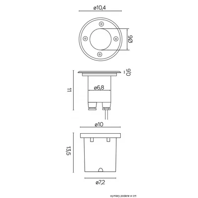 Pabla Lampa zewnętrzna najazdowa okrągła 10,4 cm stal nierdzewna